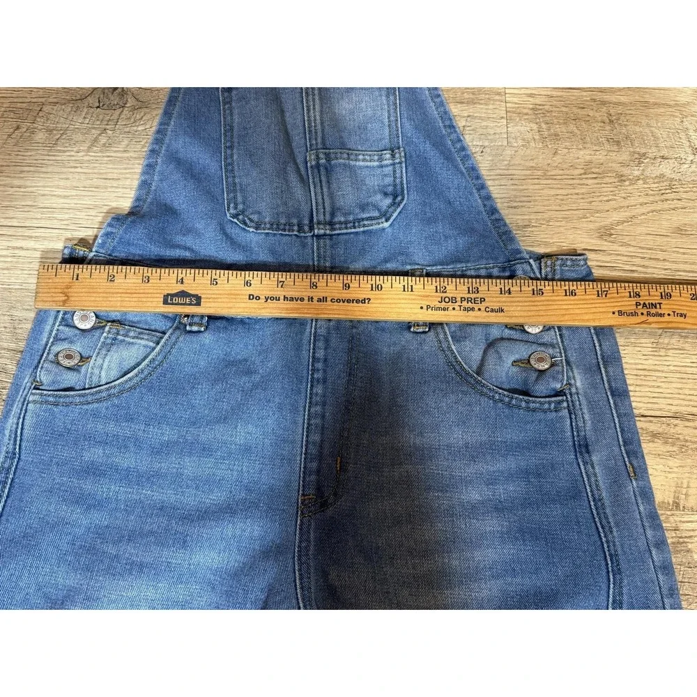 Denim Bib Overalls Womens Small Blue 100% Cotton Utility Workwear Pockets Casual